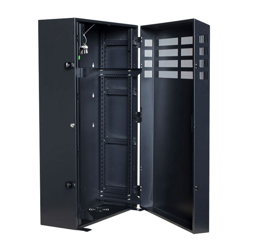 PowerShield Vertical Wall Mount Rack with 6U vertical capacity, provides secure and space-saving mounting for UPS systems