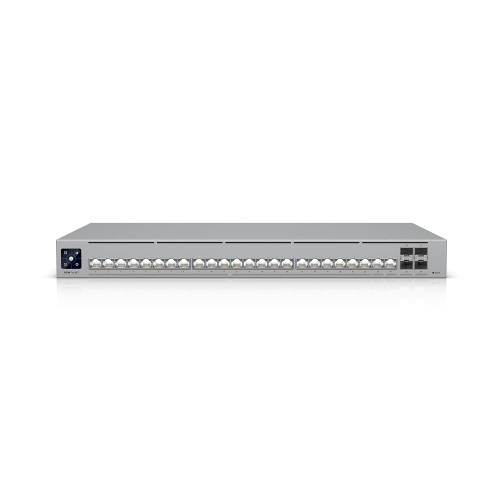 Ubiquiti Pro HD 24, Professional-grade, Layer 3 Etherlighting Switch,(2) 10 GbE, (22) 2.5 GbE, (4) 10G SFP+ Ports, 2 Yr Warr
