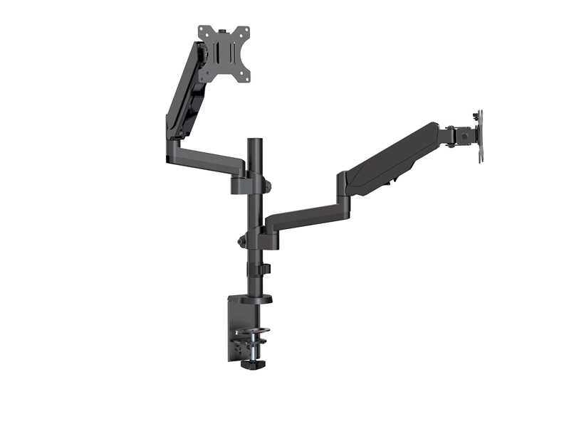 6956745159418 Brateck Dual Monitor Full Extension Gas Spring Dual Monitor Arm (independent Arms) Fit Most 17"-32" Monitors Up to 8kg per screen VESA 75x75/100x100