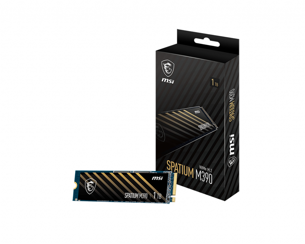 [4719072875664] 4719072875664 MSI SPATIUM M390 NVMe M.2 SSD 1TB, 3300 MB/s Read, 3000 MB/s Write, PCI-E 3.0, 400 TBW, 5 Year Warranty