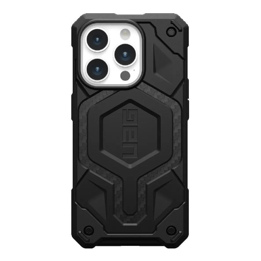 UAG Monarch Pro MagSafe Apple iPhone 15 Pro (6.1") Rugged Case - Carbon Fiber (114221114242), 25ft. Drop Protection(7.6M), 10 Years Warranty