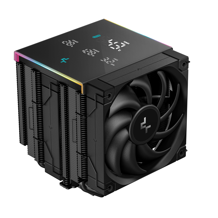 [6933412728818] 6933412728818 DeepCool AK620 Digital Pro High Performance Dual Tower CPU Cooler, 6 Copper Heat Pipes, Real-time Vitals Status Screen, Dual FT12 SE FDB PWM Fan, Inte