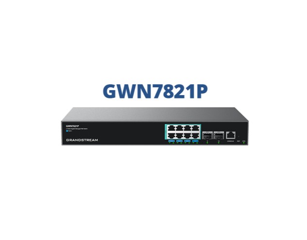 Grandstream GWN7821P Enterprise Layer 3 Managed Multi-Gigabit PoE Network Switch, 8 x 2.5 GigE PoE++, 2 x 10G SFP+