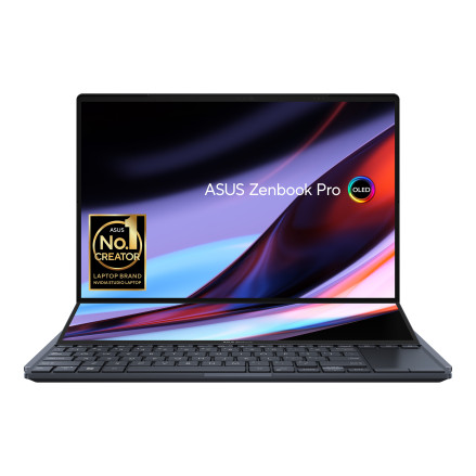 [UX8402VU-P1024X] UX8402VU-P1024X Zenbook Pro Duo - i9-13900H/14.5" WQXGA+ (2880 x 1800) OLED Touch/LPDDR5 32GB/1TB SSD/RTX 4050/Windows 11 Pro /Stylus (Black)/ 1YR