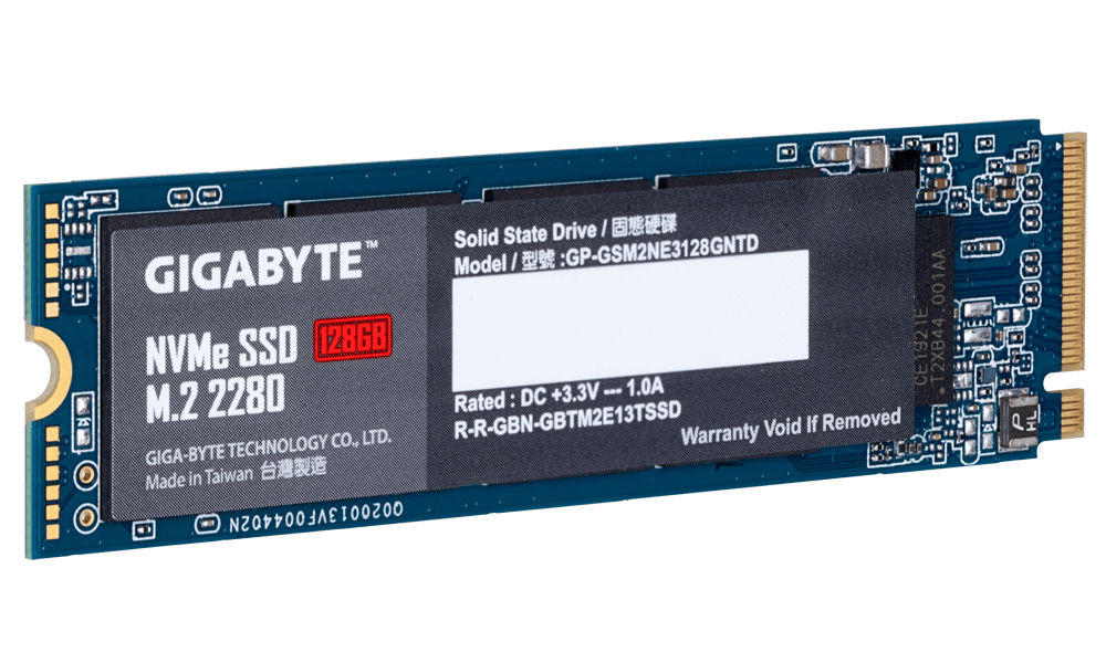 [GP-GSM2NE3128GNTD] GP-GSM2NE3128GNTD Gigabyte, SSD, M.2(2280), NVMe, PCIE 3x4, 128GB, Read:1550MB/s(100k IOPs),Write:550MB/s(130k IOPs), 2.2W, 5 Years Limited Warranty