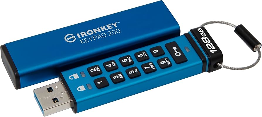 [IKKP200/128GB] IKKP200/128GB 128GB IronKey Keypad 200, FIPS 140-3 Lvl 3 (Pending) AES-256 Encrypted