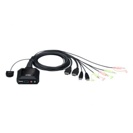 [CS22H-AT] CS22H-AT Aten 2 Port USB 4K @60Hz HDMI Cable KVM Switch