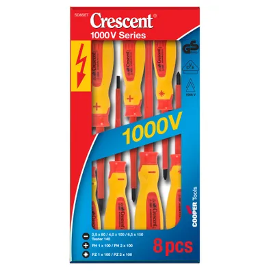 [001.003.1008] 001.003.1008 Crescent Insulated Electrical Screwdriver Set | 8 Piece