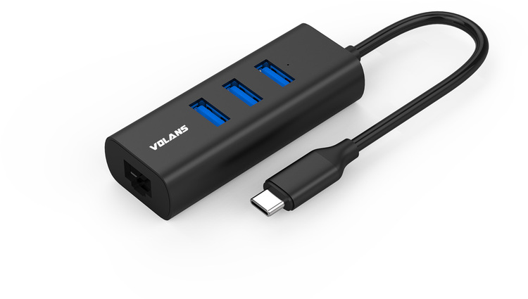 [VL-HJ45-C2] VL-HJ45-C2 Aluminium USB-C (Gen 2) to 3-Port Hub & Gigabit Ethernet Adapter