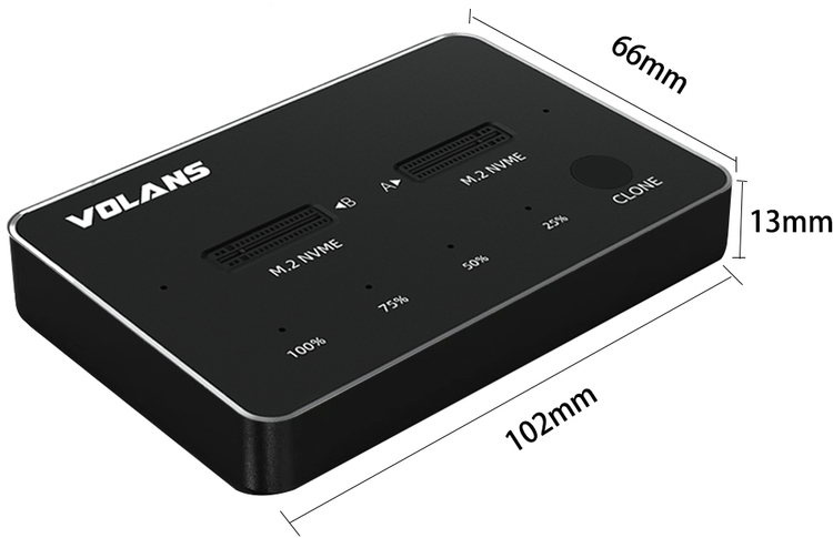 [VL-UCM2DS] VL-UCM2DS Aluminium 2-Bay USB-C (Gen 2) M.2 NVMe PCI-E SSD Docking Station with Clone