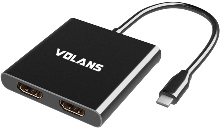 [VL-UC2H] VL-UC2H Aluminium USB-C to Dual HDMI 2.0 Adapter
