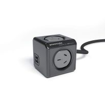 011.165.5405 PowerCube 4 Power Outlet and 2 USB Ports 1.5m. Black