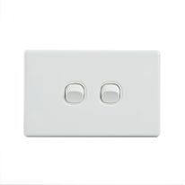 040.0.0084 Elegant Wall Switch 2 Gang 250V 16A - Horizontal