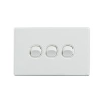 040.0.0086 Elegant Wall Switch 3 Gang 250V 16A - Horizontal