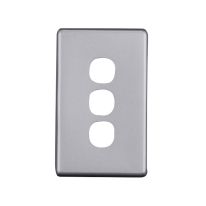 [040.0.0104] 040.0.0104 Elegant 3 Gang Aluminium Plate - Silver Matte