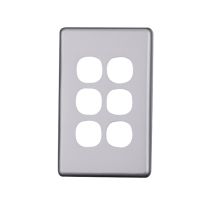 040.0.0107 Elegant 6 Gang Aluminium Plate - Silver Matte