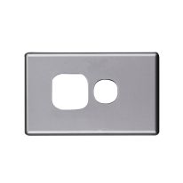 [040.0.0108] 040.0.0108 Elegant Single GPO Aluminium Plate - Horizontal - Silver Matte