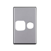 [040.0.0109] 040.0.0109 Elegant Single GPO Aluminium Plate - Vertical - Silver Matte