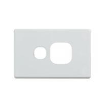 [040.000.0028] 040.000.0028 Classic Single Power Point Cover Plate - White - Horizontal