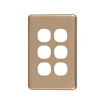 040.000.0036 Classic 6 Gang Switch Cover - Gold