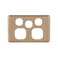 [040.000.0040] 040.000.0040 Classic Double Power Point with Extra Switch Cover Plate - Gold