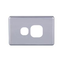040.000.0048 Classic Single Power Point Cover Plate - Horizontal - Silver