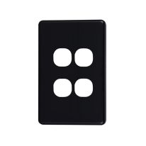 040.000.0054 Classic 4 Gang Switch Cover  - Black