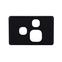[040.000.0059] 040.000.0059 Classic Single Power Point with Extra Switch Cover Plate - Horizontal - Black
