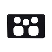 040.000.0060 Classic Double Power Point with Extra Switch Cover Plate  - Black