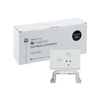 040.000.0309.10PACK Classic Single Power Point 250V 10A with 16AX Extra Switch  - Horizontal - 10 Pack with 10 FREE C-Clips