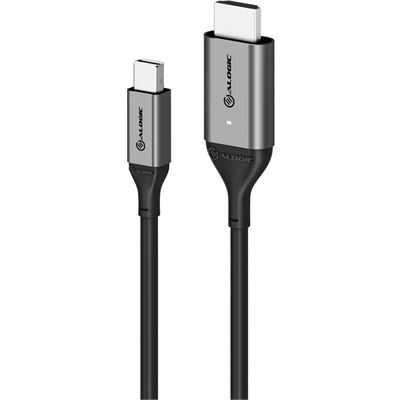 [ULMDPHD02-SGR] ALOGIC Ultra Mini DisplayPort 1.4 to HDMI 2.0 Cable - 4K 60Hz - ACTIVE - 2m - Space Grey