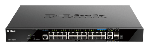 [DGS-1520-28MP] 28-Port Gigabit Smart Managed Stackable PoE+ Switch with 20 PoE+ 1000Base-T, 4 PoE+ 2.5GBase-T, 2 10GBase-T and 2 SFP+ Ports. PoE budget 370W (740W wi