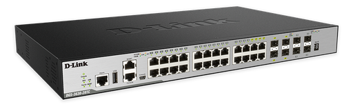 [DGS-3630-28TC] 28-Port Gigabit xStack Layer 3+ Managed Stackable Switch with 24 1000Base-T (4 Combo SFP) and 4 10 GbE SFP+ Ports  (Advanced Layer 3 functionality req