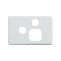 [040.000.0029] Classic Single Power Point with Extra Switch Cover Plate - Horizontal - White