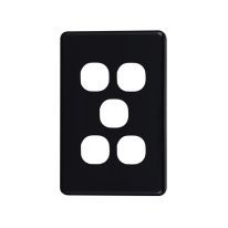 [040.000.0055] Classic 5 Gang Switch Cover  - Black