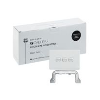 [040.000.0291.10PACK] Classic 3 Gang Switch 250V 16AX - Horizontal - 10 Pack with 10 FREE C-Clips