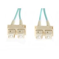 [FL.OM4SCSC30M] 30m SC-SC OM4 Multimode Fibre Optic Cable: Aqua