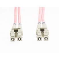 [FL.OS2LCLC2MP] 2m LC-LC OS1 / OS2 Singlemode Fibre Optic Cable: Salmon Pink