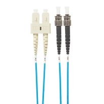 [FL.OM4SCST2MB] 2m SC-ST OM4 Multimode Fibre Optic Cable: Blue