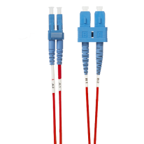 [FL.OS2LCSC2MR] 2m LC-SC OS1 / OS2 Singlemode Fibre Optic Cable: Red