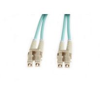[FL.OM4LCLC20M] 20m LC-LC OM4 Multimode Fibre Optic Patch Cable: Aqua