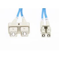 [FL.OM4LCSC10MB] 10m LC-SC OM4 Multimode Fibre Optic Cable: Blue
