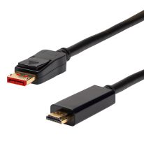 [022.002.0343] 3m DisplayPort Male to HDMI® Male Cable | Supports 4K @60Hz as specified in HDMI 2.0