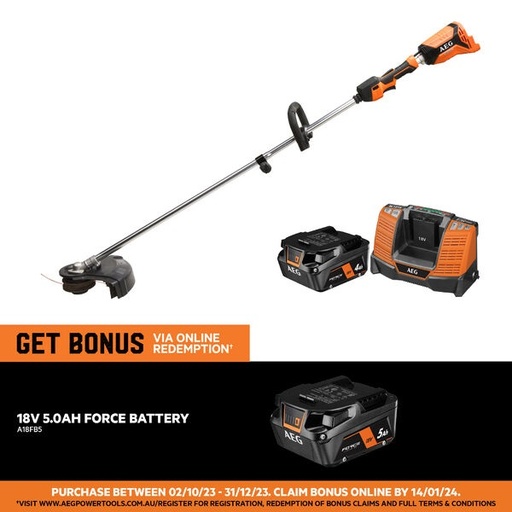 [A18LTR14] 18V Brushless 33cm Line Trimmer 4.0Ah FORCE Kit A18LTR14