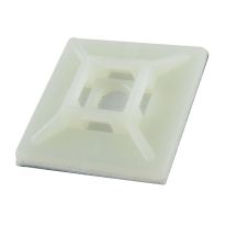 [003.025.0012] Self Adhesive Tie Mount 12.5 x 12.5mm x 3.2mm - Colour: Natural | 100 pk