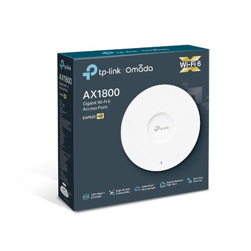 [EAP620 HD V3.2] TP-Link EAP620 HD Omada AX1800 Wireless Dual Band Ceiling Mount Access Point, 1201Mbps @ 5GHz , OFDMA, MU-MIMO, QoS, Mountable