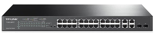 [SL2428P] TP-Link T1500-28PCT (TL-SL2428P) JetStream 24-Port 10/100Mbps + 4-Port Gigabit Smart PoE+ Switch, Omada