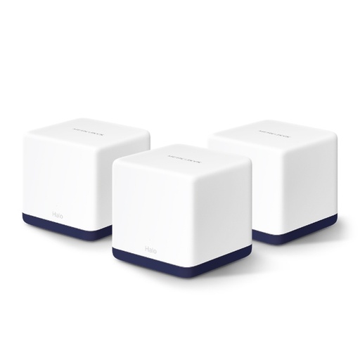 [Halo H50G(3-pack)] Mercusys Halo H50G(3-pack) AC1900 Whole Home Mesh Wi-Fi System, 500m², 1300Mbps/600Mbps, 3xGigabit Port Per Unit, QoS, Router, Access Point