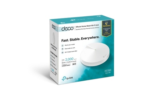 [Deco M5(1-Pack)] TP-Link Deco M5 (1-Pack) AC1300 Whole Home Mesh Wi-Fi System, 1267Mbps, 100+ Devices, MU-MIMO, Quality of Service, 2xGbit Port 1xUSB-C, Bluetooth