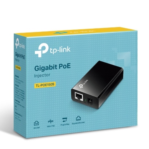[POE150S] TP-Link POE150S Omada PoE Injector Adapter, IEEE 802.3af compliant, Data and power carried over the same cable up to 100 meters, plastic case, pocket